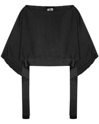 Alberta Ferretti - Knitted Poncho Viscose Jumpers - Lyst