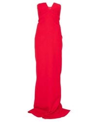 New Arrivals - Strapless V-Neck Floor-Length Dress Polyester - Lyst