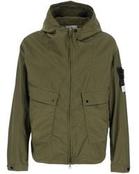 Stone Island - Hooded Jacket Polyester Coat - Lyst