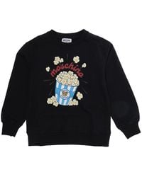 Moschino - Crewneck Sweatshirt Maxi Print Cotton Hoods & Sweatshirts - Lyst