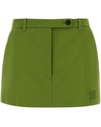 Miu Miu - Stretch Jersey Mini Skirt - Lyst