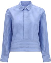 Sacai - Cotton Poplin Shirt With Belt Cotton; Polyester - Lyst