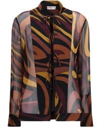 PUCCI - Creponne Shirt Marmo Print Silk - Lyst