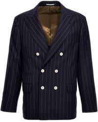 Brunello Cucinelli - Double Breast Gestation Wool Blazer Jacket Jackets - Lyst