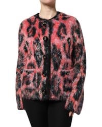 Dolce & Gabbana - Red Mohair Wool Button Down Cardigan Sweater - Lyst