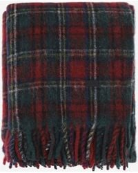 Saint Laurent - Wool Blend Maxi Scarf With Check Pattern - Lyst