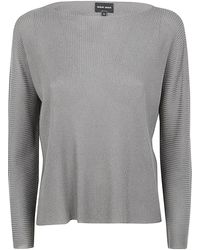 Giorgio Armani - Long Sleeves Boat Neck Sweater - Lyst