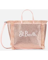 Mc2 Saint Barth - Mini Vanity Fringed Bag With Rose Rhinestones - Lyst