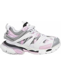 Balenciaga White, Pink And Gray Track Sneakers