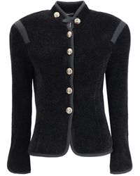 Giorgio Armani - Silk Blazer With Decorative Metal Shank Buttons - Lyst
