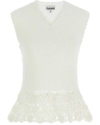 Ganni - Neutrals Tops - Lyst