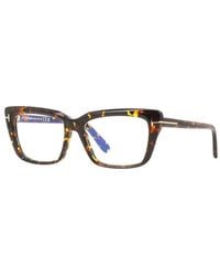 Tom Ford - Eyeglasses Square Full Rim, Shiny Frame And Clear Light Block Lens Ft5894-B001 - Lyst