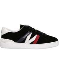 Moncler - Navy Calf Suede Sneakers - Lyst