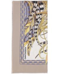 Ferragamo - Silk Scarf With Rooster Print - Lyst