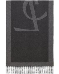 Saint Laurent - Saint Laurent Maxi Logo Silk Scarf - Lyst
