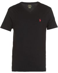 Polo Ralph Lauren - Logo Embroidered V-neck T-shirt - Lyst