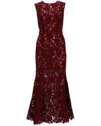 Self-Portrait - Midi Dress Lace Polyester Elastane - Lyst