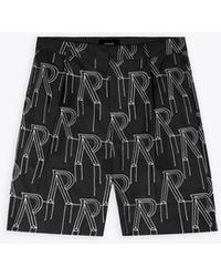 Represent - Embrodiered Initial Tailored Short Cotton Pleated Short With Monogram Embroidery - Lyst