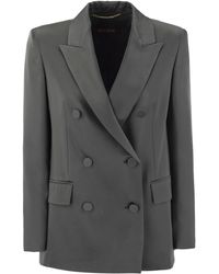 Max Mara Studio - Teiera Double Breasted Blazer In Envers Satin - Lyst