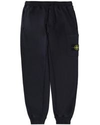 Stone Island - Jogger Pants With Logo Patch Cotton Trousers - Lyst
