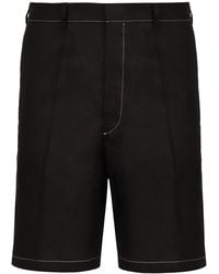 Prada - Linen Bermuda-Shorts - Lyst