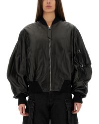 The Attico - Oversized Leather Bomber Jacket - Lyst