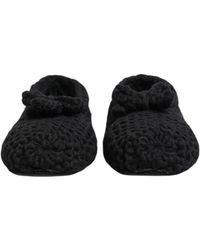 Dolce & Gabbana - Knit Bow Flat Slippers - Lyst