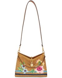 Etro - Vela Medium Bag In Raffia With Embroidery - Lyst