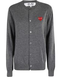 COMME DES GARÇONS PLAY - Round Neck Cardigan Emblem - Lyst