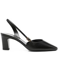 Herbert Levine - Ask Around Buckle-Detail Slingback Leather Heeled Pumps - Lyst