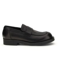 MM6 by Maison Margiela - Calf Leather Bos Taurus Slip-On Loafers - Lyst