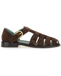 VINNY'S - Cage Design Sandals With Suede Closure For Flat Shoes - Lyst