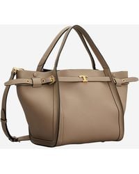 Tod's - Leather Shopping Bag With Logo Calfskin Handbags - Lyst