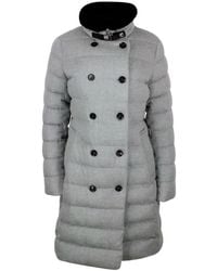Moorer - Double-breasted Down Coat Made Of Wool And Cashmere Padded With Soft Goose Down - Lyst