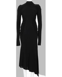 Victoria Beckham - Midi Dress High Neck Viscose - Lyst