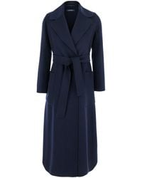 Max Mara - 'S Maxmara 'Paolore' Double-Breasted Coat With Peak Revers - Lyst