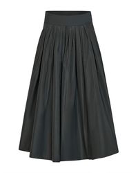 Max Mara - Dark Taffeta Smmromina Long Pleated Skirt - Lyst