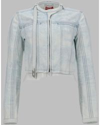 DIESEL - Cropped Jacket De-Saphix Cotton - Lyst