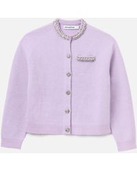 Self-Portrait - Lilac Crystal Trim Cardigan - Lyst