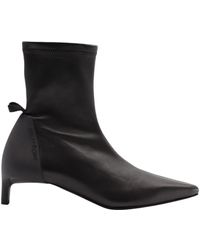Courreges - Scuba Stretch Leather Ankle Boots Shoes - Lyst