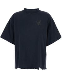 Balenciaga - T-Shirt With Logo Embroidery On The Front And Maxi Lo - Lyst