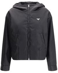 Prada - Black Recycled Polyamide Shell Jacket - Lyst