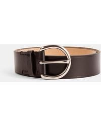 Phoebe Philo - Ceinture Boucle Ronde 40Mm Cognac Argenté Belt - Lyst