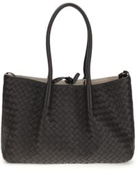 Bottega Veneta - Tote Bag Pinacoteca Espresso-Ecru Calf Leather Shoulder - Lyst