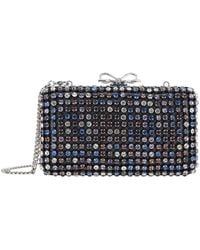 Self-Portrait - Clutch With Crystal Embellishments On The Front And Snap Bow Closure - Lyst