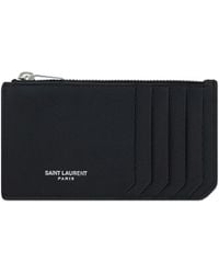 Saint Laurent - Leather Cardholder Calf Bos Taurus Wallet - Lyst