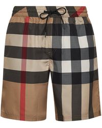 Burberry - Check Swim Trunks - Lyst