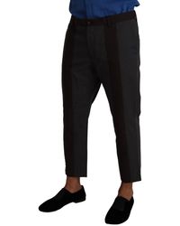 Dolce & Gabbana - Dolce Gabbana Bordeaux Striped Cropped Trouser Pants - Lyst