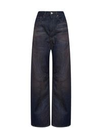 MM6 by Maison Margiela - Washed Cotton Denim Wide-Leg Jeans - Lyst