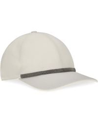 Brunello Cucinelli - Baseball Cap With Monili Embellishment Cotton Hats E Hairbands - Lyst